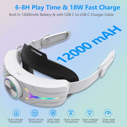 Für Meta Quest 3S VR Headset Wiederaufladbares Stirnband Head Strap Accessories - Bild 8 von 19