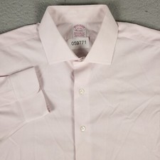 Brooks Brothers Shirt Mens 17 Pink Striped Madison Dress Button Up Long Sleeve 