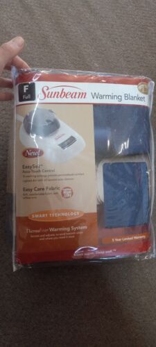 New Sunbeam Full Heated Electric Blanket 10 Hr Auto Off Setting Machine Wash USA