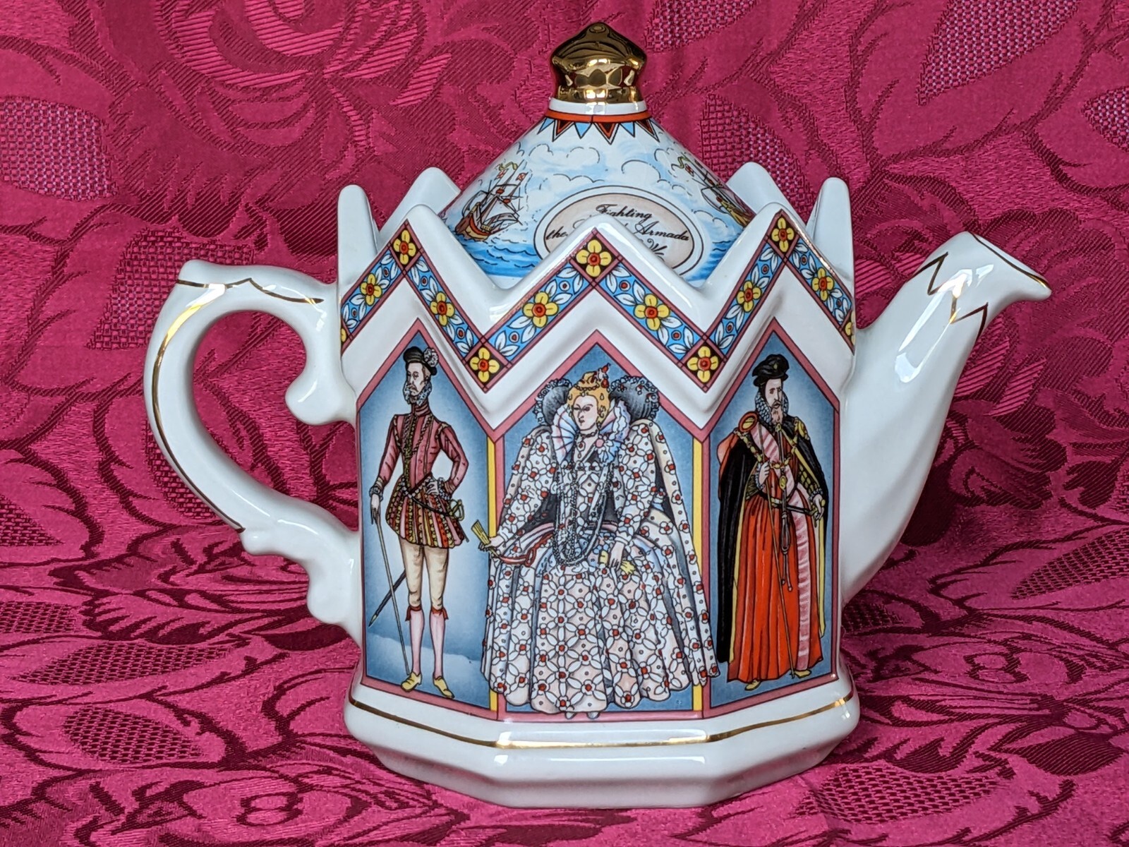 1980 Sadler Spanische Armada Teekanne Mama Nan Großvater Opa Geburtstag Vatertag