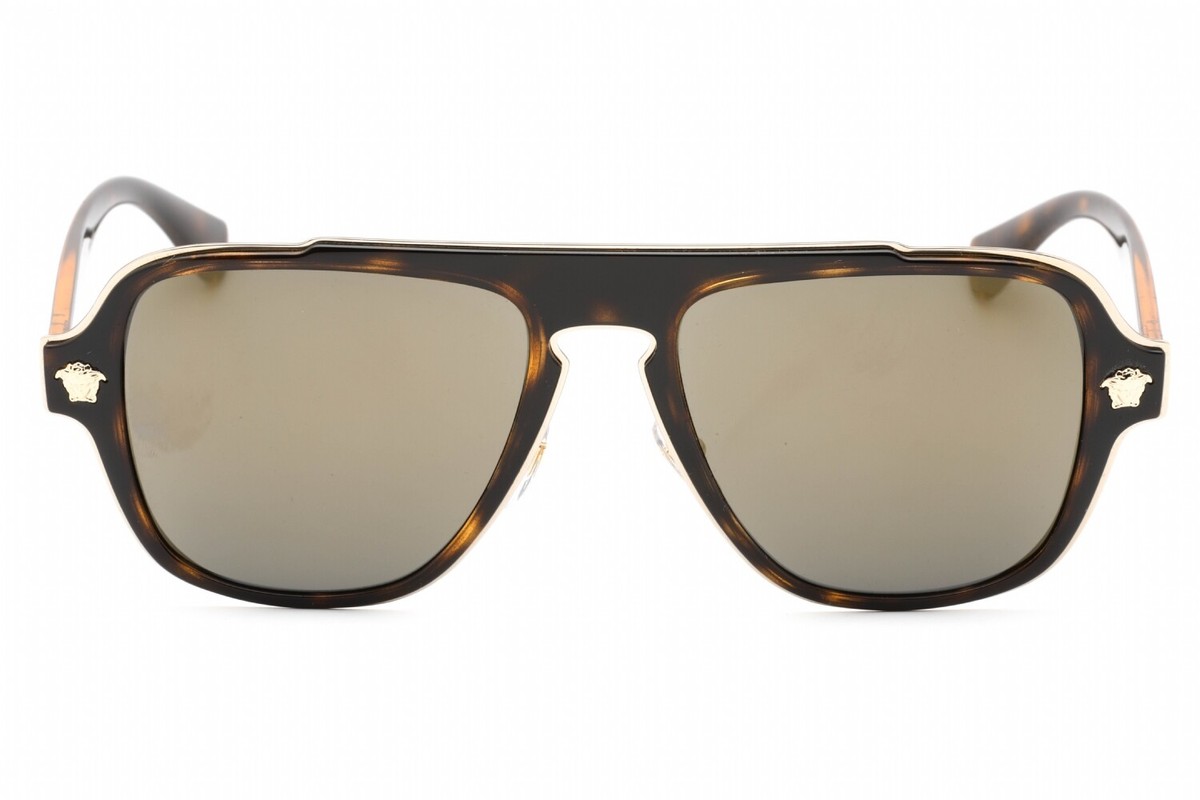 VERSACE VE2199 12524T Sunglasses Havana Frame Dark Grey Mirror 