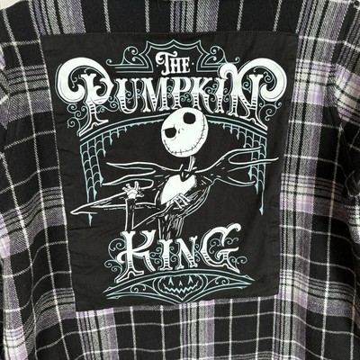 Nightmare Before Christmas Disney Pumpkin King Oversized Hoodie 00 /XS Plaid