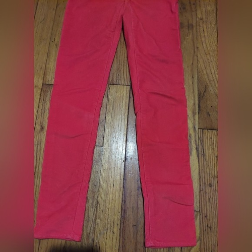 ABERCROMBIE KIDS Girls 10 Slim Red Corduroy Skinny Pants Mid Rise - Picture 3 of 6