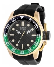 Invicta Pro Diver Mens Watch 35661 Carbon Fiber Dial, 50mm Gold Tone Steel Case 