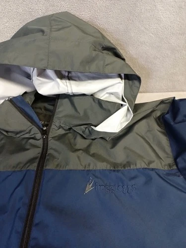 Frogg Toggs Rain Jacket Men's XL /XXL Blue Gray Hooded Packable Full Zip image 9
