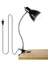 Desk lamp Eye-Caring Table Lamps, 360 Rotation Gooseneck 15 inches, Black