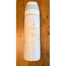 Cirkul StrawSip Flip Bottle 26oz Luxe Leopard White Stainless Steel Insulated