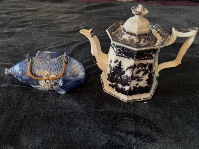 蓝色古董原始1800年以前中国风茶壶| eBay