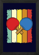 Quadro Stampa su Tela Poster Arte da Parete con Cornice Ping Pong Ping Pong