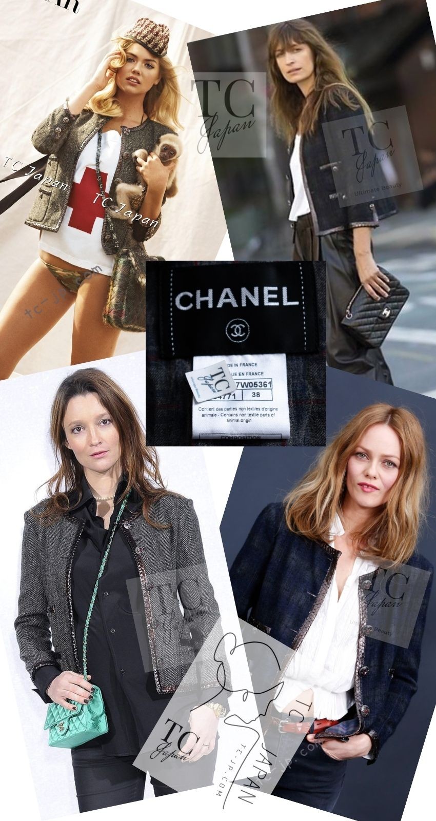 CHANEL 13PF Gray Black Brown Wool Python Trim Jac… - image 2