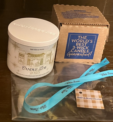 Bath & Body Works SUN RIPENED RASPBERRY, 3 Wick Candle Day 2025, New Gift Set