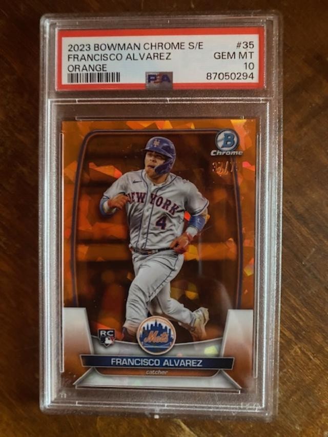 2023 Bowman Chrome Sapphire #35 - Francisco Alvarez RC Orange / 75 PSA 10 GEM MT