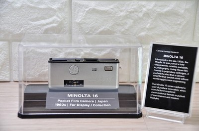 Minolta 16 Vintage Spy Camera [Display Art] Museum Case & Plate Industrial Decor