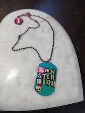 Monster High 2"H Dog Tag Pendent on Ball Chain Necklace 2013 Never Worn