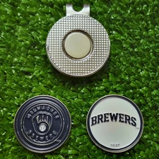 MLB Milwaukee Brewers Golf Ball Marker with Magnetic Hat Clip New