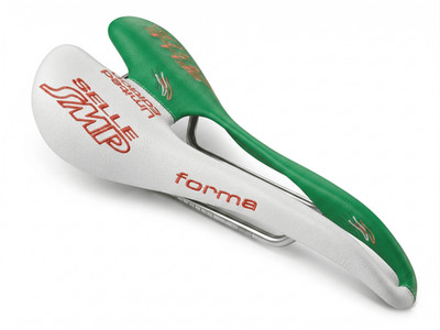 SELLE SMP Forma Limited Sattel Weiß Grün Inox Schiene Italienisch Tricolor 23...