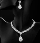 Crystal Bridal Jewelry Set Necklace Earring Wedding Prom Party Women Gift Luxury