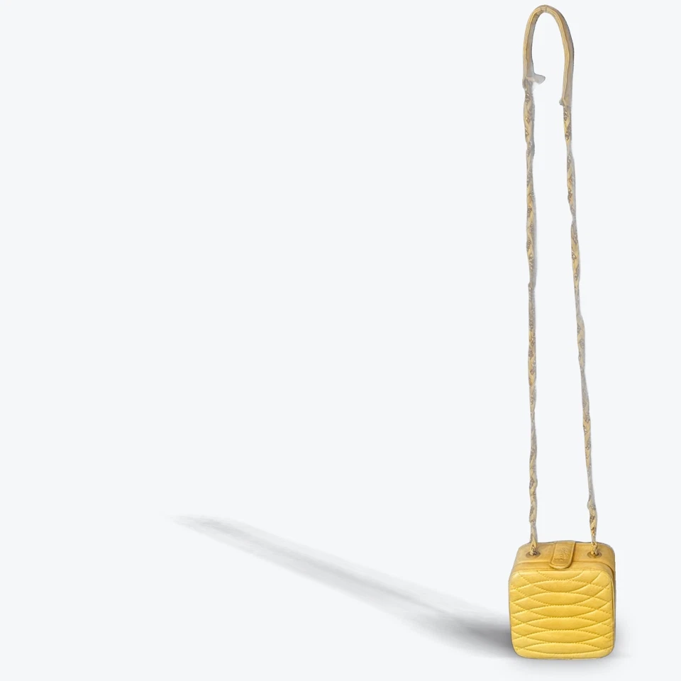 Vintage Giorgio Beverly Hills 1980s Quilted Leather Crossbody Shoulder Bag Cube - Image 2 of 4