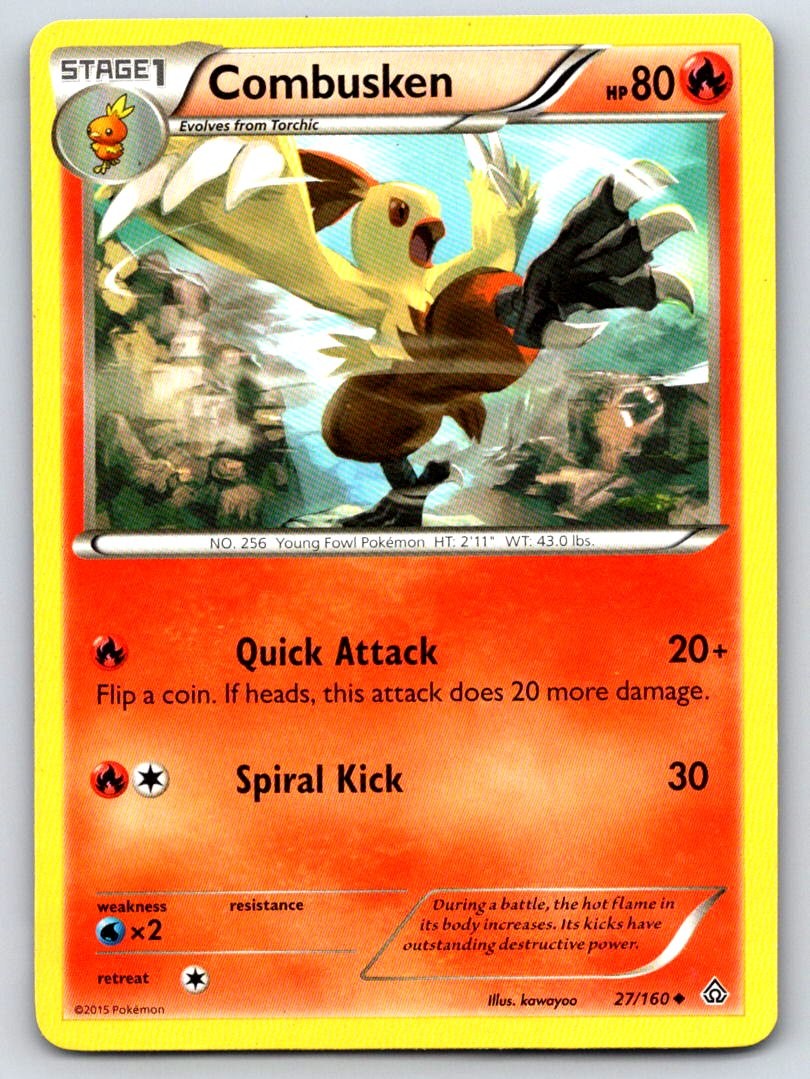Combusken 27/160 Uncommon Primal Clash LP Pokemon TCG
