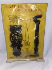 Cast Iron Owl Wall Bracket with Swivel Arm Plant Hanger w/Screws Vintage