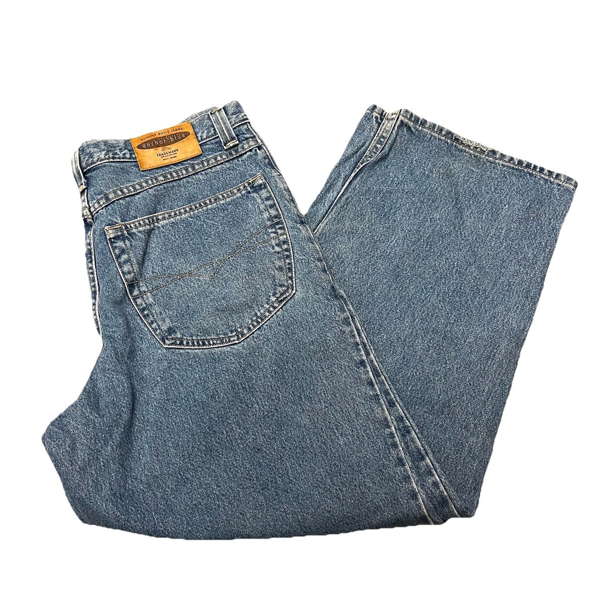VTG ANCHOR BLUE BEYOND BAGGY LIGHT BLUE DENIM JEANS SZ 38X30 SKATE Y2K (26)