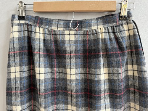 Falda de lana a cuadros Pendleton vintage para mujer talla 12 bolsillo hecha en botón EE. UU. - Imagen 7 de 9