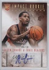 2013-14 Panini Intrigue Impact Rookie Auto Gold 6/10 Allen Crabbe #39 Auto u9d