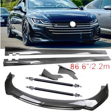 For Vw Arteon Cc 19-23 Carbon Fiber Front Bumper Lip Spoiler 86.6 Side Skirt
