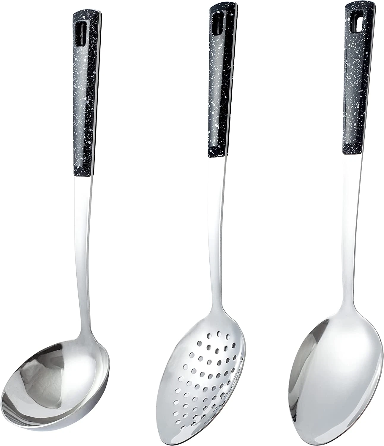 3-Piece,Stainless Steel Serving Spoon Set with Slotted Spoon, Serving Spoon and