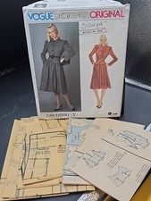 1980s Vogue 2566 Valentino Jacket  Skirt Pattern Misses Size 10 Partially Cut