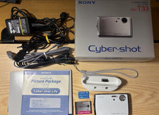 SONY DSC-T33 DIGITAL STILL CAMERA Cyber-shot 5.1MP 3x Carl Zeiss White