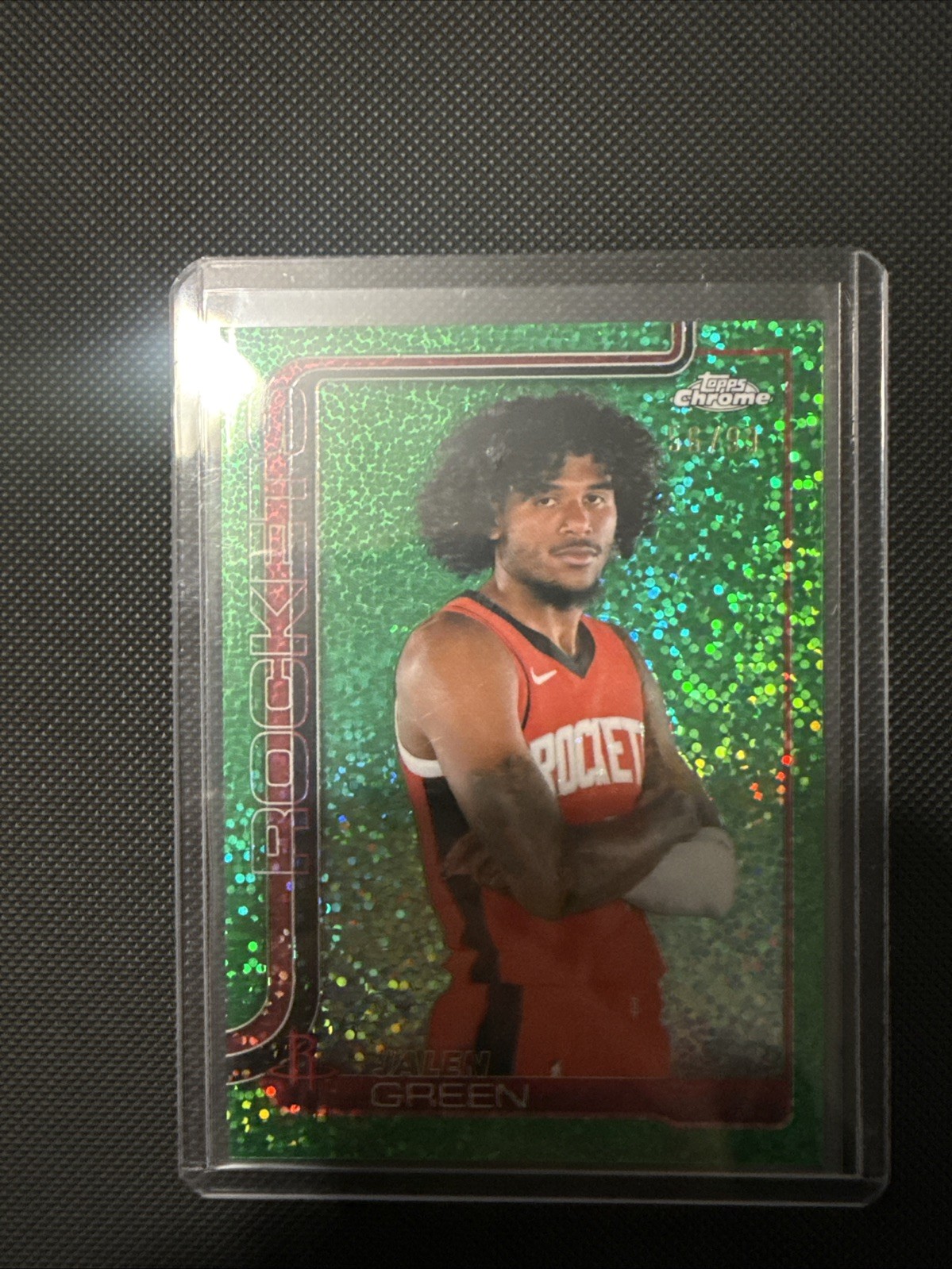 2025-26 Topps Chrome Green Speckle Variation /99 Jalen Green #58