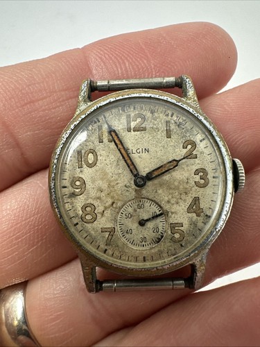 1940’s ELGIN Base Metal ORD. DEPT. US Military Issued WWII Wristwatch CD66