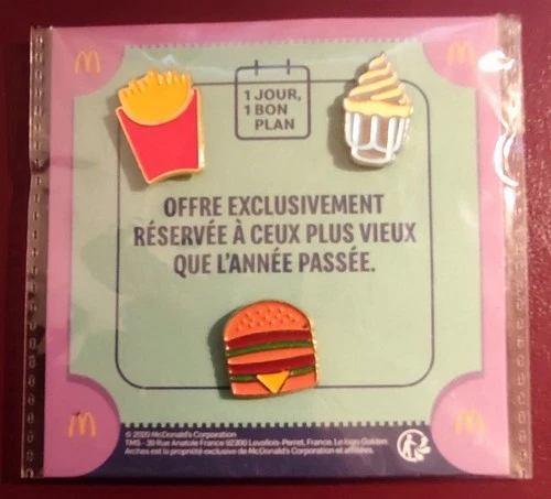 2020 McDonald's 3 Pin's Lot Sealed (1 Day 1 Good Deal) NEW