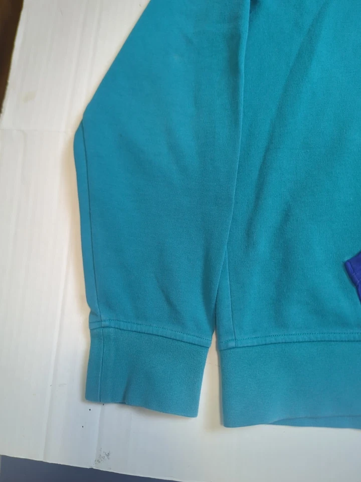 Polo Ralph Lauren Niños Sudadera con Capucha XL 18-20 Azul Aqua Suéter Bolsillo Logo Pequeño Agujero Foto 4 de 4