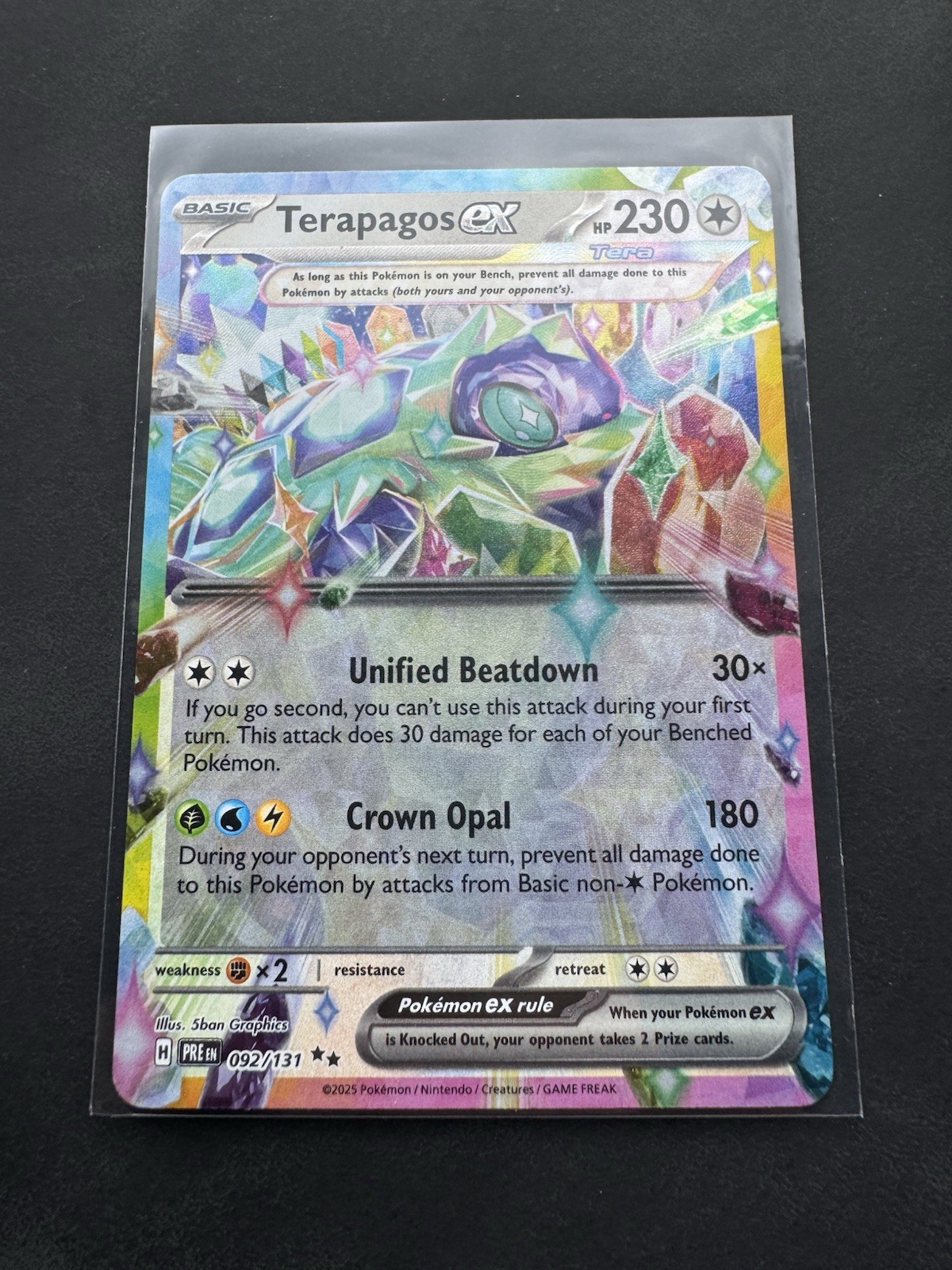 Terapagos ex 92/131 FRESH PULL!💎Dbl Rare HOLO Prismatic Evolutions Pokemon card