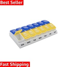 Large Capacity 7-Day Pill Planner - AM/PM Design for Easy Medication Management