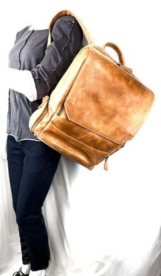 atlas supply leather backpack Atlas Supply Co Vintage The Minimalist Brown Leather Patina Large Backpack  Rare