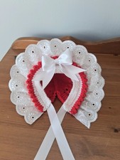 Baby Girls Red And White Christmas Bonnet/hat Size Prem Brand New
