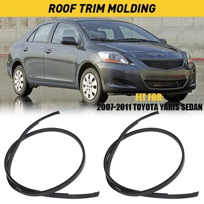 Pair New Black Roof Trim Molding Kit Fit 2007-2011 Toyota Yaris Sedan 7555252140