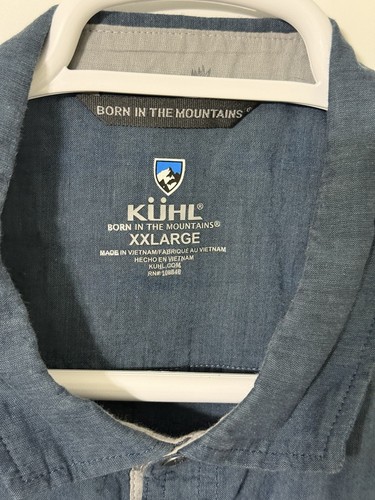 Kuhl Hemd Herren 2XL Blau Knopfleiste Kurzarm Taschen Kragen Outdoor - Bild 3 von 5