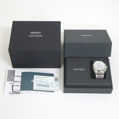 Seiko Astron SBXC159 5X83 Solar Radio Titanium White Dial Watch Japan