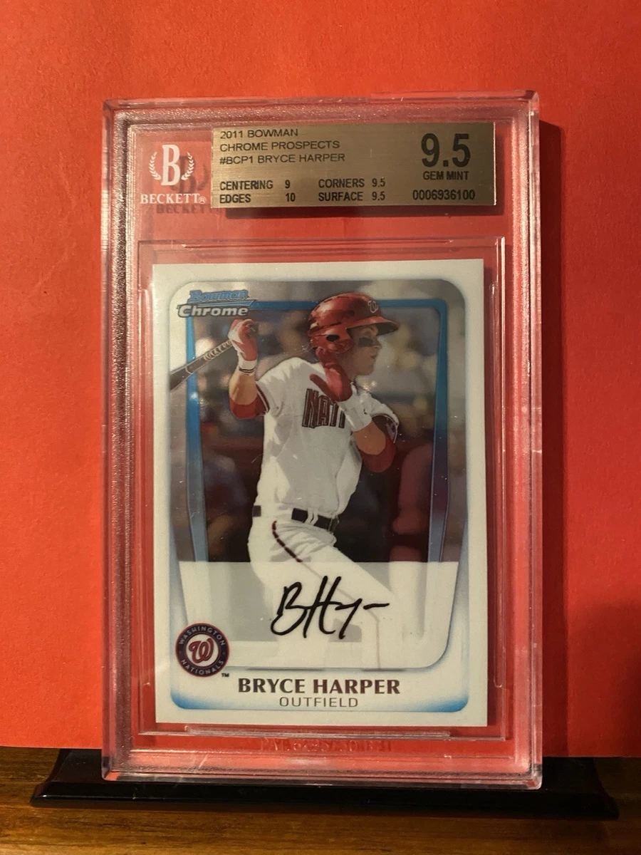 Bowman Bryce Harper Baseball Autographed Sports Trading Cards