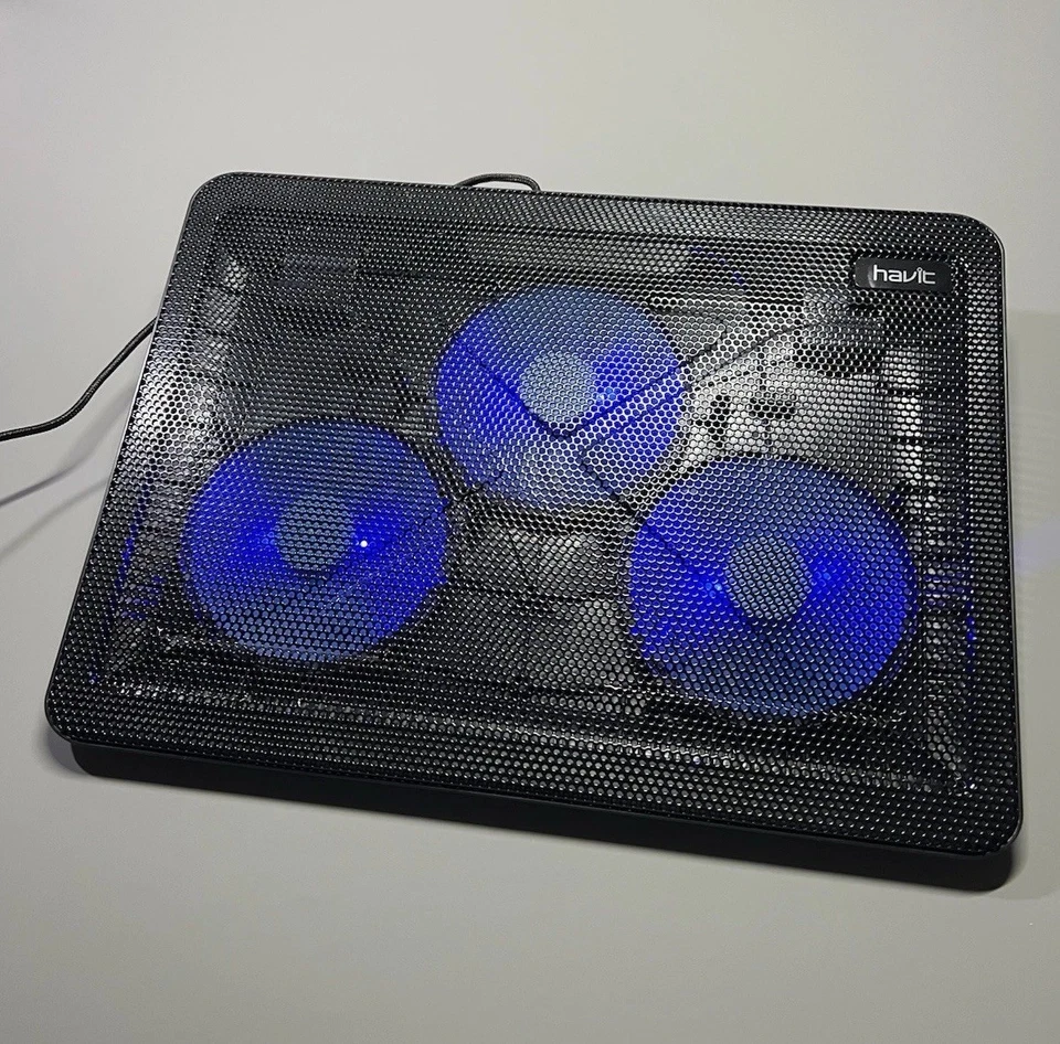 Gaming Laptop Cooler Fan Cooling Pad Riser Metal Stand Fits 12 - 17 inch Laptops - Image 2 of 4