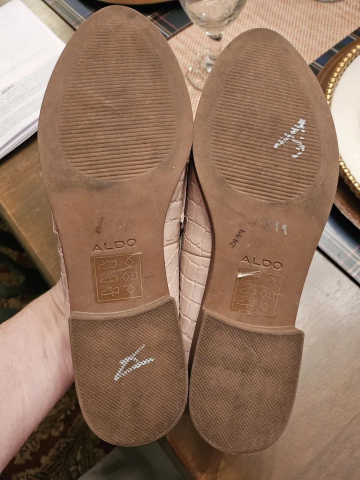 Aldo Blush Pink Alligator Patent Leather Penny Loafer Sz 7.5 - Image 4 of 4