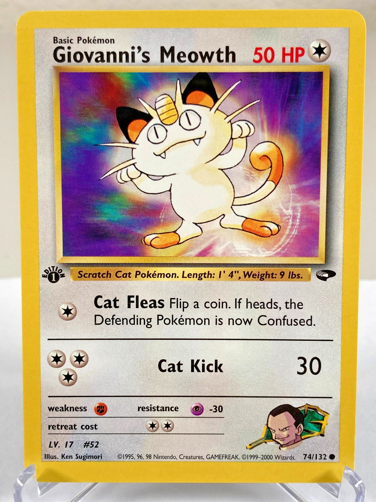 Giovanni's Meowth 74/132 - Gym Challenge Pokemon Card 1st Edition - NM / LP