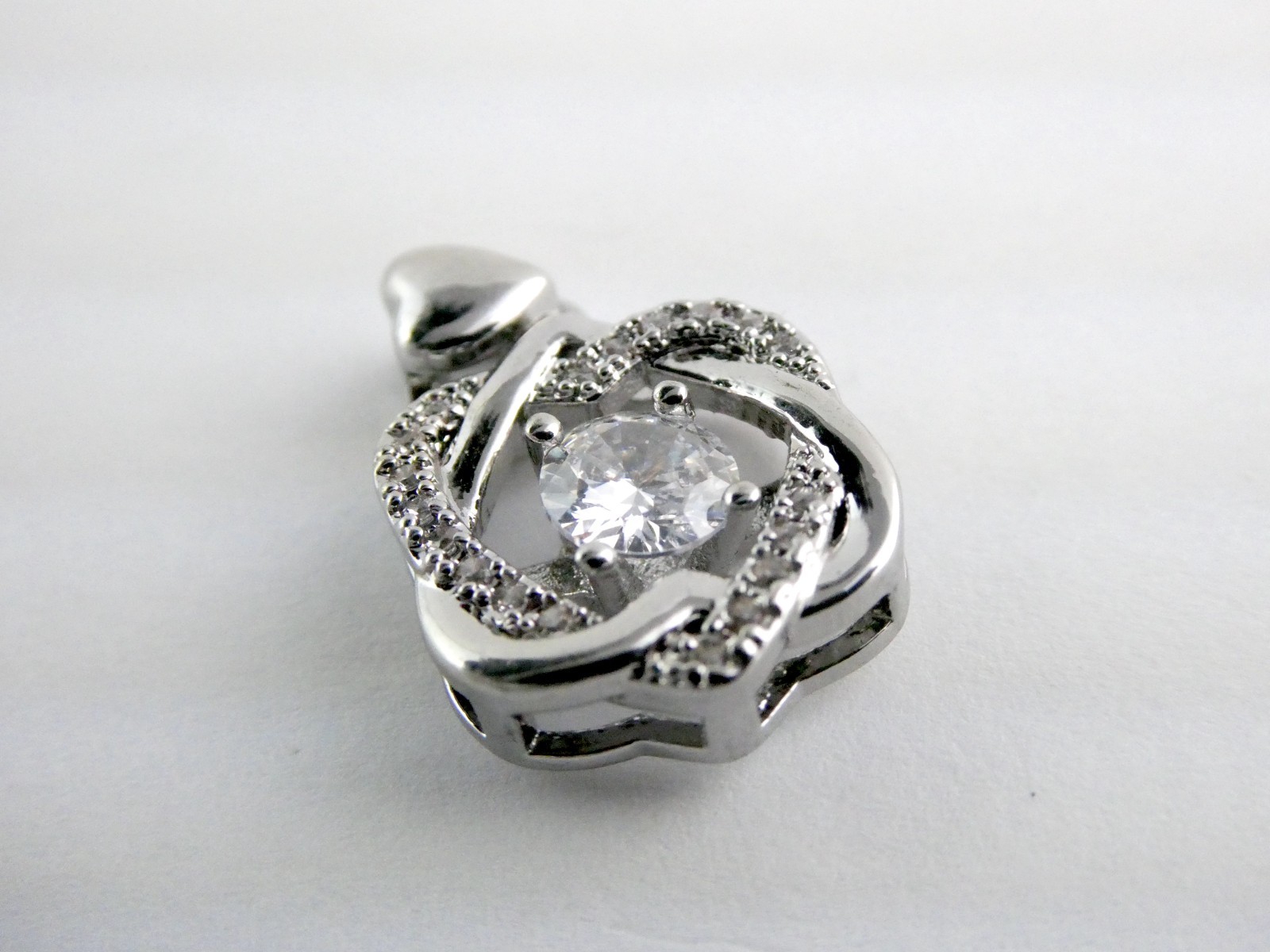 Sterling Silver Interlocking Hearts Crystal Studd… - image 5
