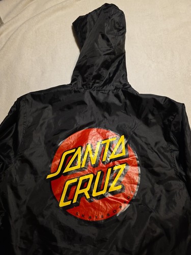 The Original Santa Cruz Skateboard Jacket Medium Black Full Zip Hoodie Lined - Picture 3 of 6