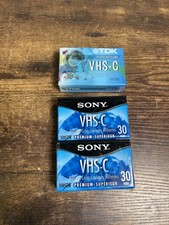 3 Pack of Sony TDK VHS-C Blank Tapes New