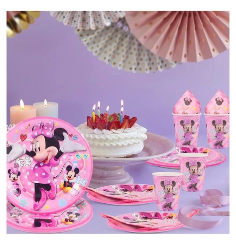 Mickey Minnie Maus Partyzubehör Geburtstag Geschirr Teller Tasse Party Set 51tlg - Bild 4 von 8